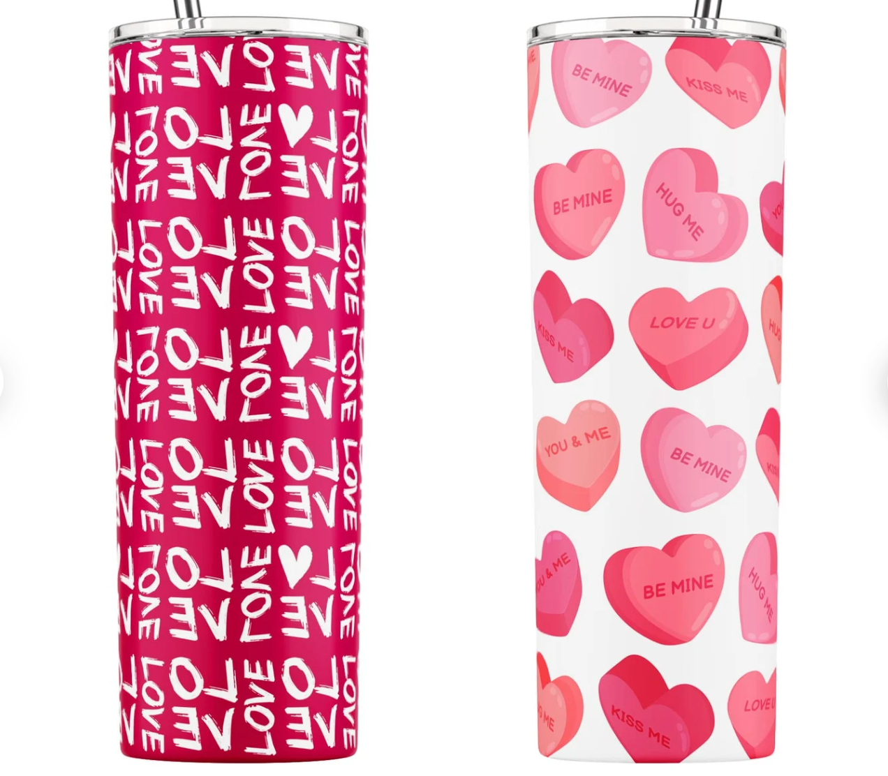 20 oz Stainless Steel Tumbler - Valentine's Day: Hearts