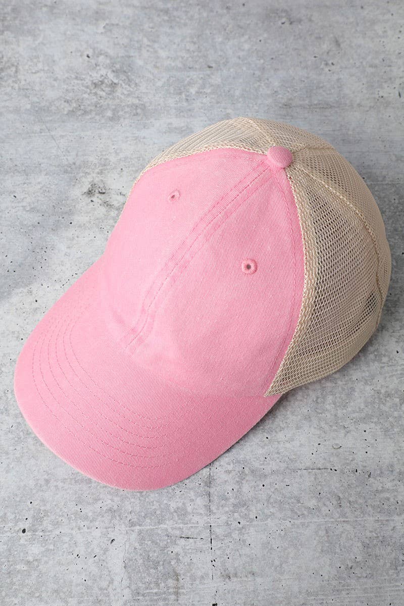 Trucker Mesh Back Baseball Cap: BLACK / One Size