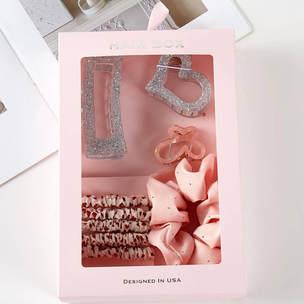 Variety Hair Scrunchies Hair Claw Clips Set