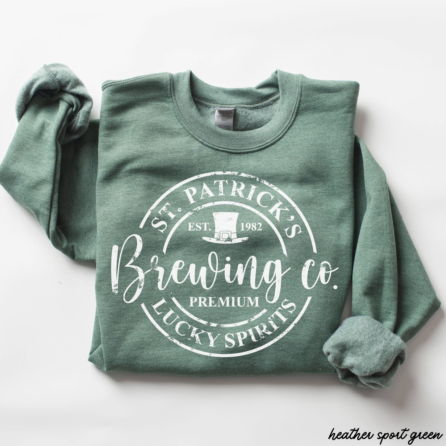 St. Patrick's Brewing Sweatshirt  (S-3X): Ash Grey