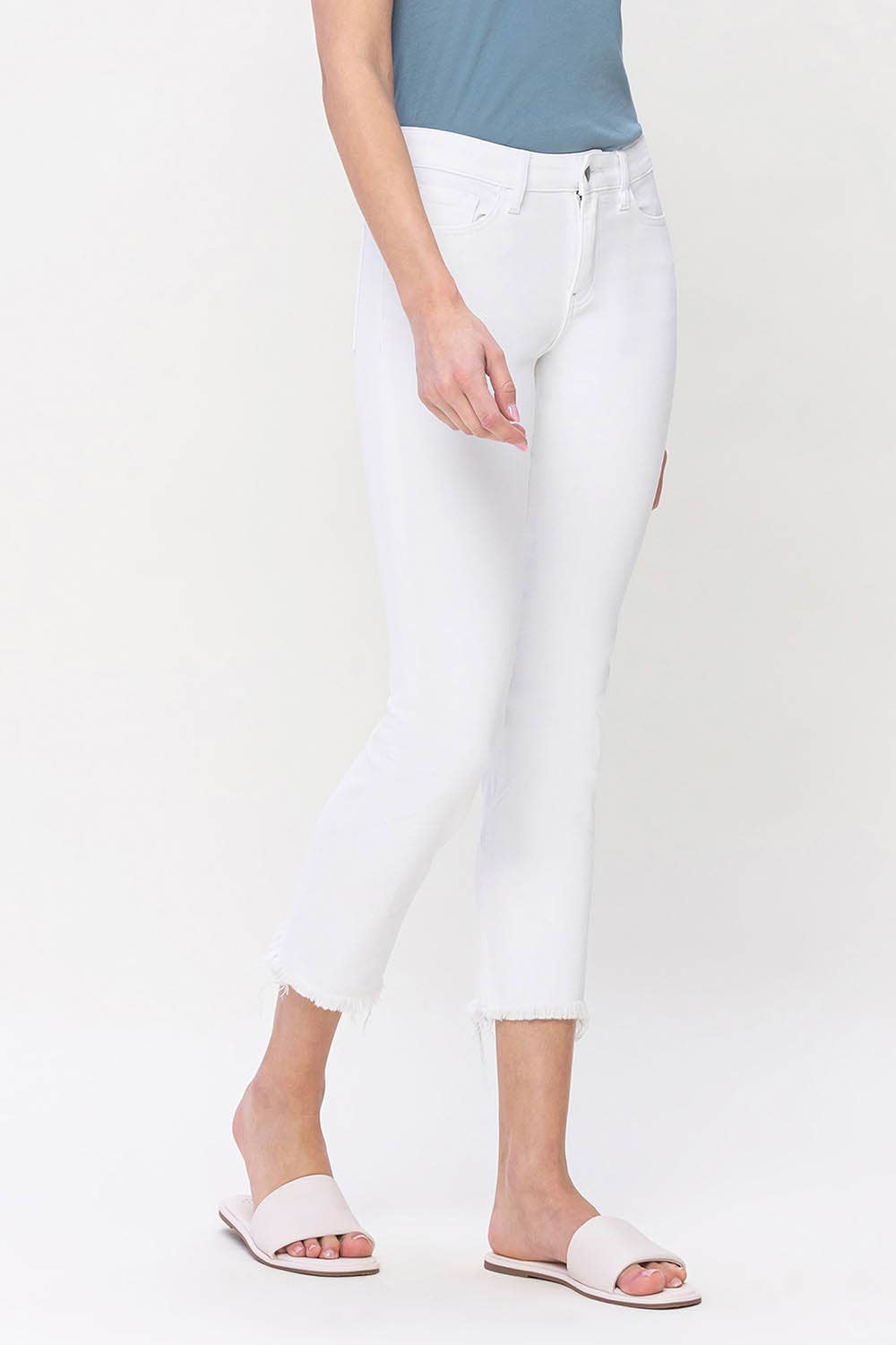 MID RISE STRAIGHT JEANS WHITE