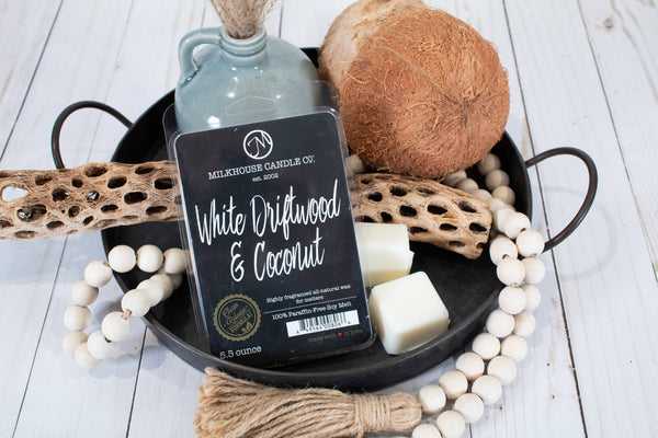 5.5 oz Wax Melts: White Driftwood & Coconut