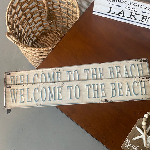 Welcome to the Beach Metal Sign