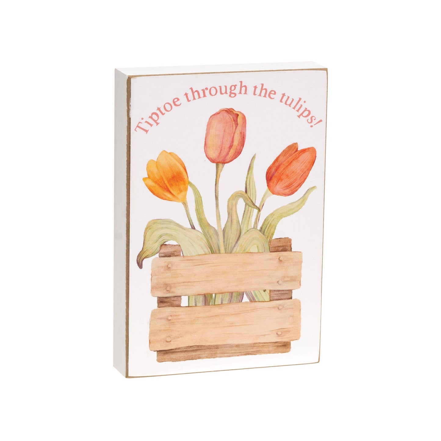 Happy Spring Tulip Box Sign, 3 Assorted