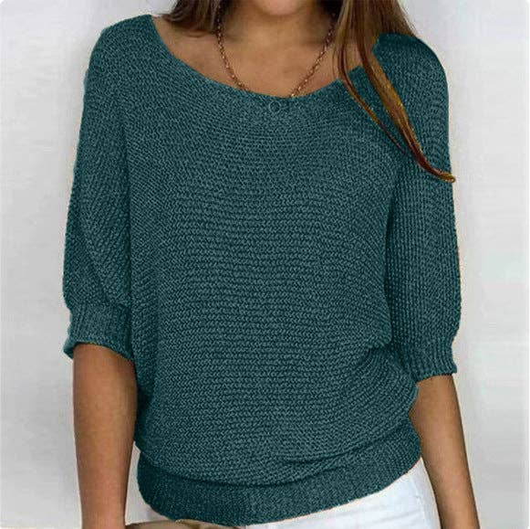 Lightweight Knit Sweater Dolman Sleeve