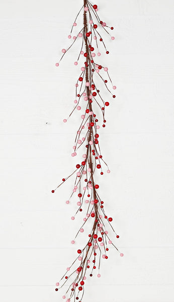 31241-4ft Garland-Red and Pink Berries