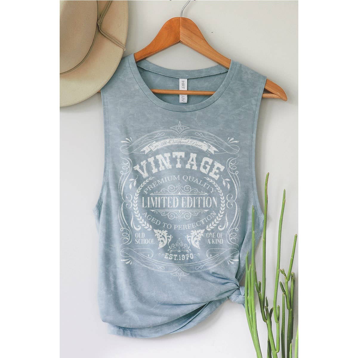 VINTAGE LIMITED EDITION TANK TOP: Mineral  Grey