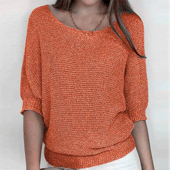 Lightweight Knit Sweater Dolman Sleeve