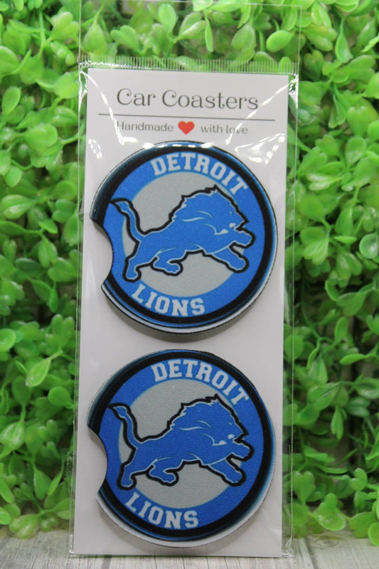 Detroit Lions Car Coaster Set
