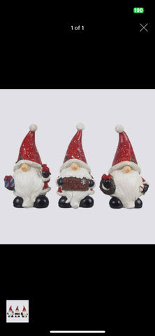 Resin Christmas Gnomes (3 assorted)