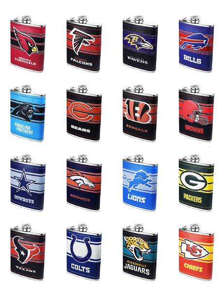 NFL Detroit Lions 8oz Stainless Steel Hip Flask Set