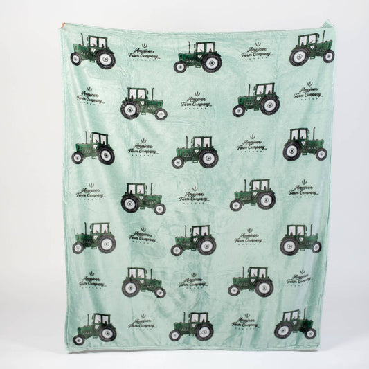 'Green Tractor' Plush Throw Blanket