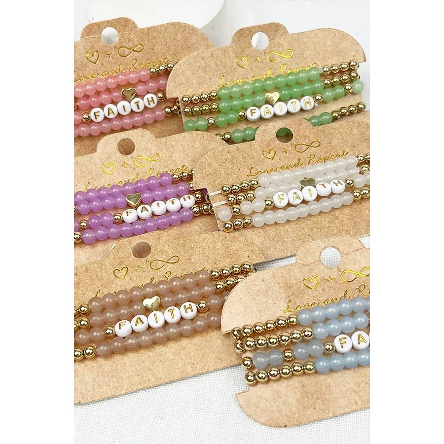 FAITH Beads Layered Soft Tone Bracelets: MIX COLOR / ONE