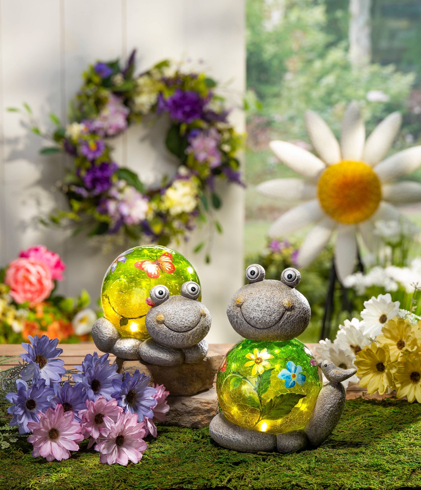7.8"L B/O Lighted Resin & Glass Friend Figurine