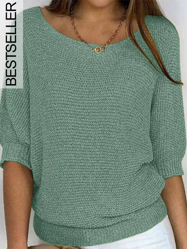 Lightweight Knit Sweater Dolman Sleeve