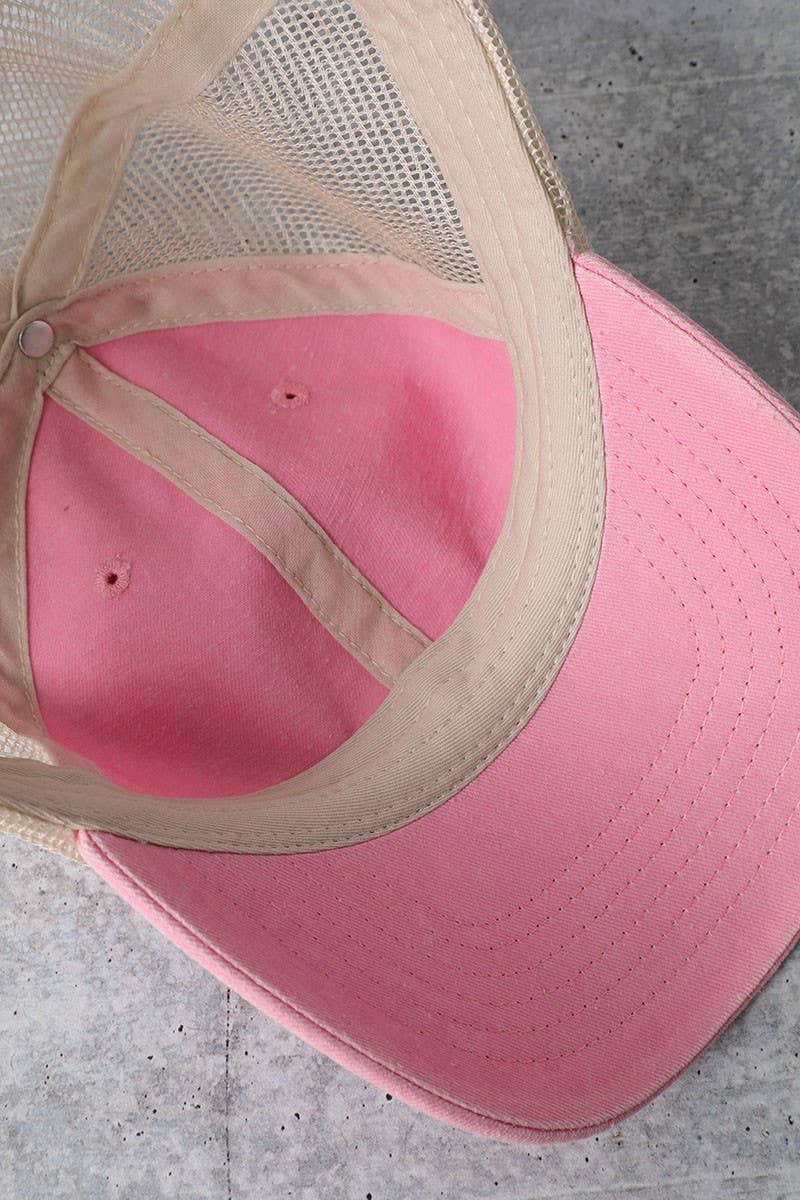 Trucker Mesh Back Baseball Cap: BLACK / One Size