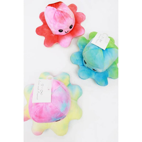 Tie Dyed Reversible Octopus Plushie: MIX COLOR / ONE