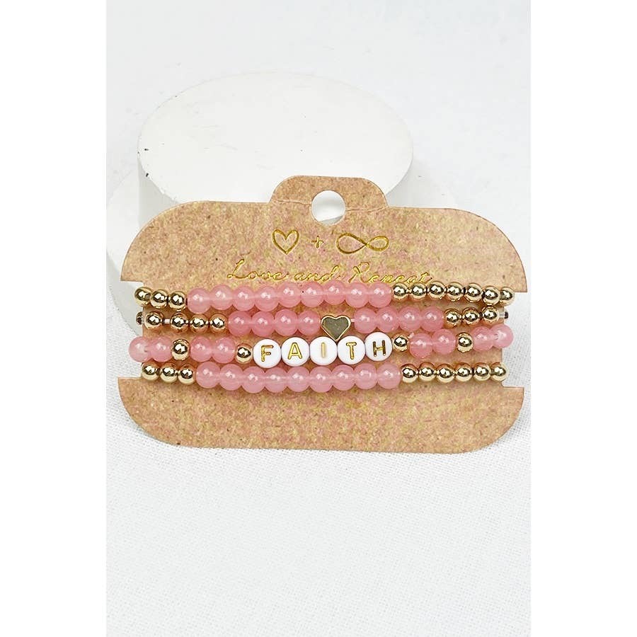 FAITH Beads Layered Soft Tone Bracelets: MIX COLOR / ONE