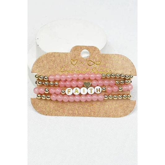 FAITH Beads Layered Soft Tone Bracelets: MIX COLOR / ONE