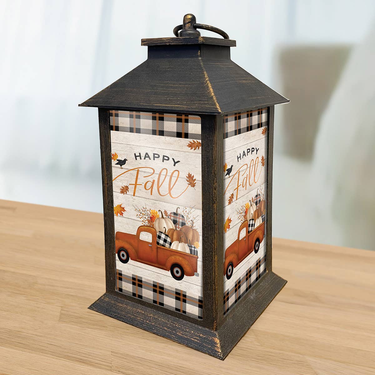 Happy Fall Pickup Truck Lantern