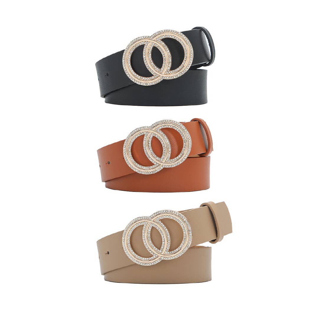 Paved Double Circle Belt: ONE SIZE / BLK