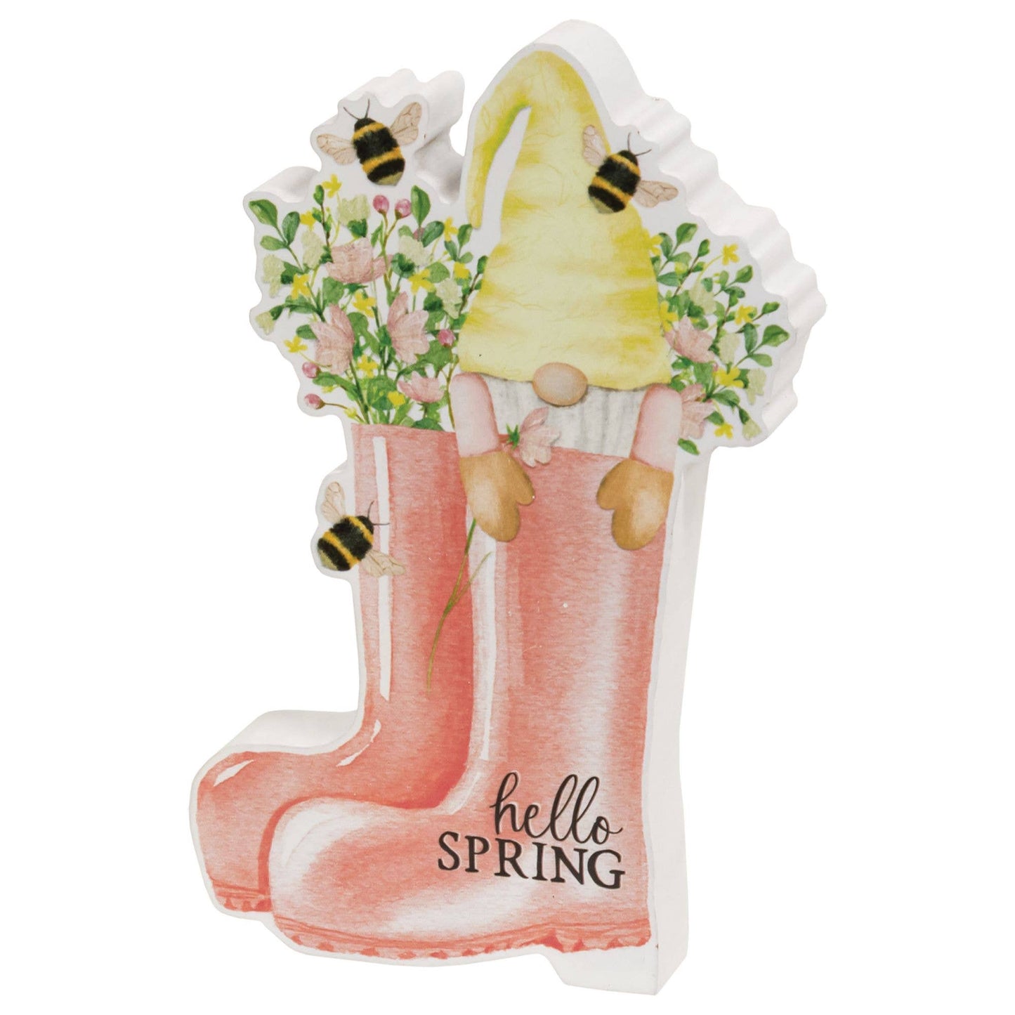 Hello Spring Gnome in Boots Chunky Sitter
