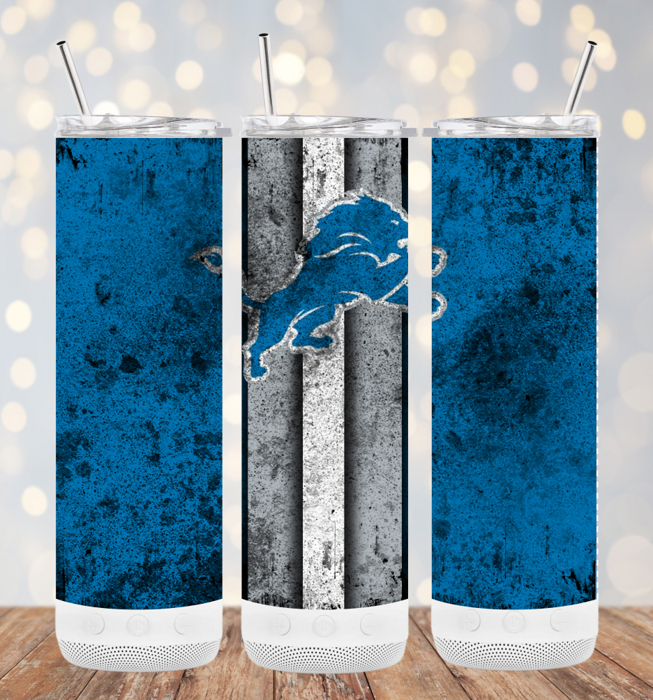 20oz Stainless Steel Tumbler - Football - Detroit Lions: Grunge
