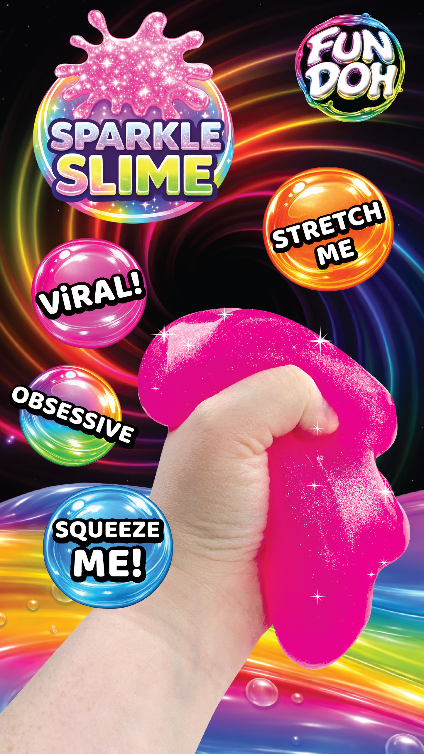 Fun Doh Glitter Slime Sensory Fidget Toy Assortment