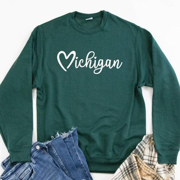 Michigan Love Sweatshirt: Charcoal Heather