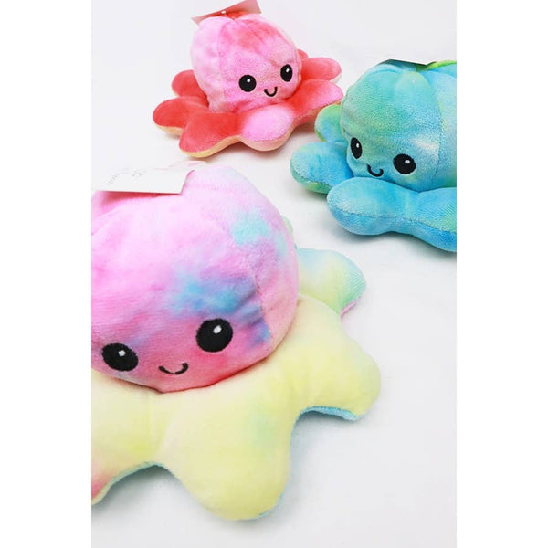 Tie Dyed Reversible Octopus Plushie: MIX COLOR / ONE