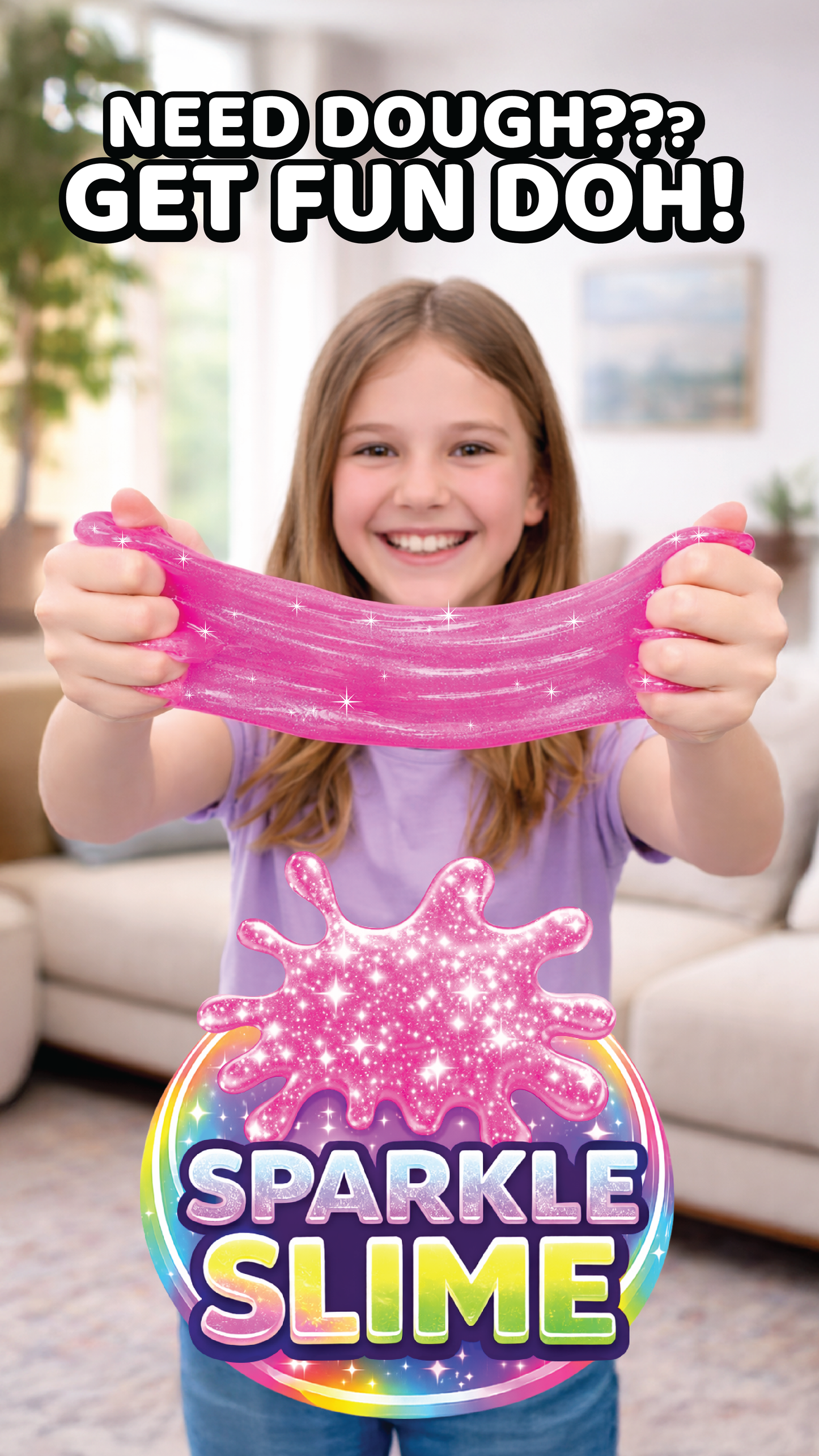 Fun Doh Glitter Slime Sensory Fidget Toy Assortment