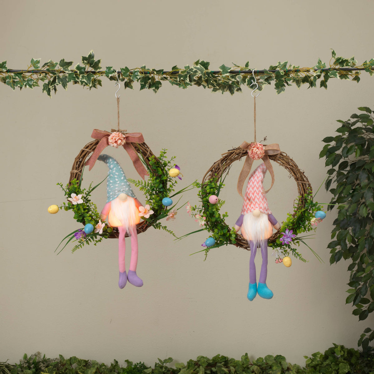 18.9"H B/O Lighted Easter Gnom