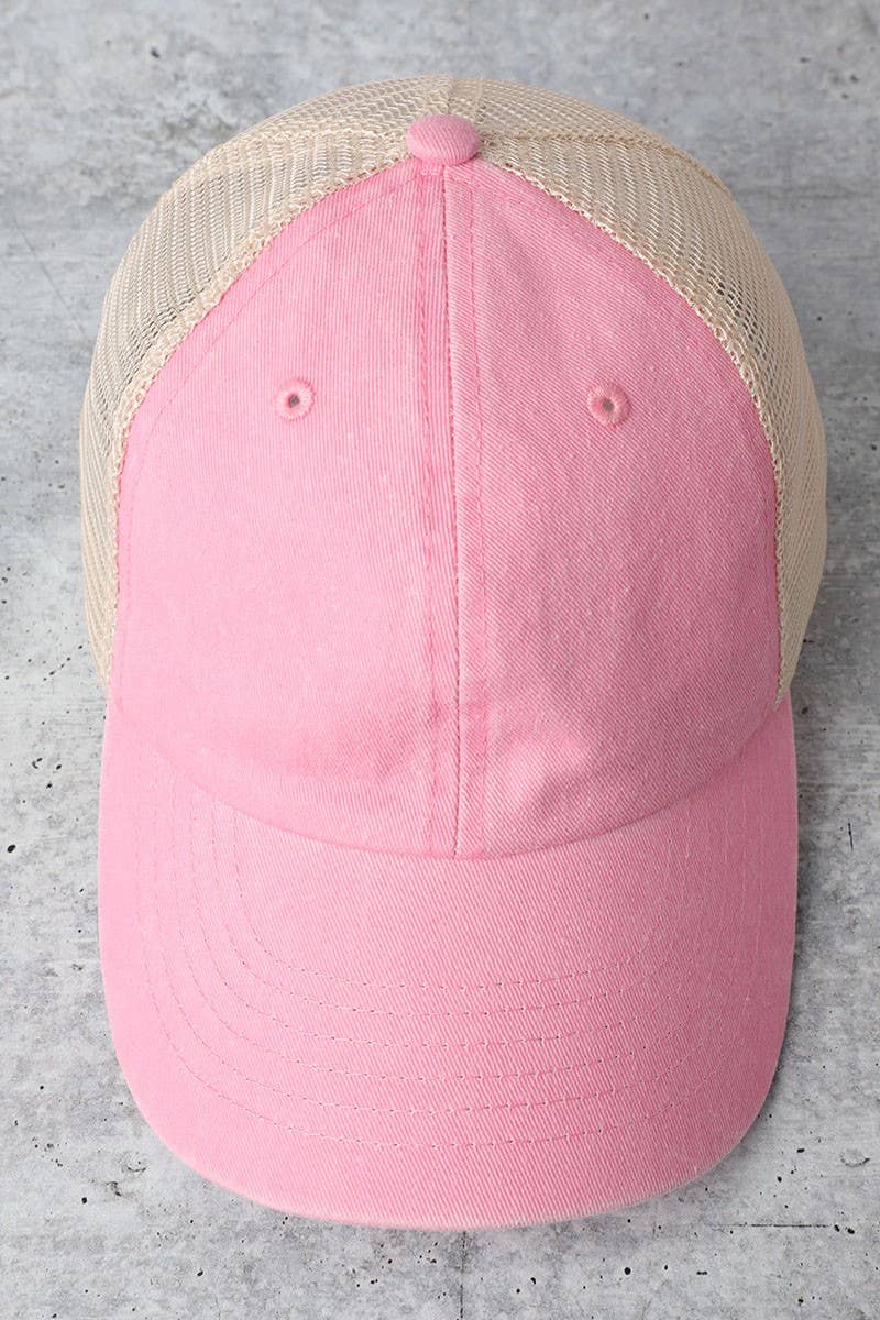 Trucker Mesh Back Baseball Cap: BLACK / One Size
