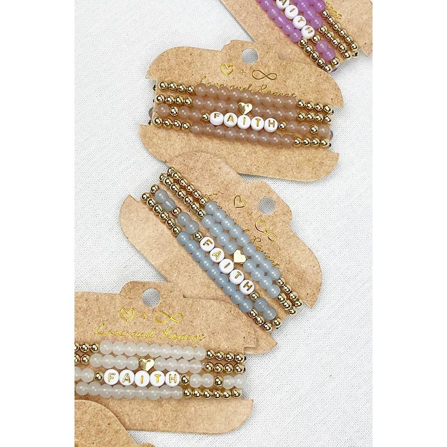 FAITH Beads Layered Soft Tone Bracelets: MIX COLOR / ONE