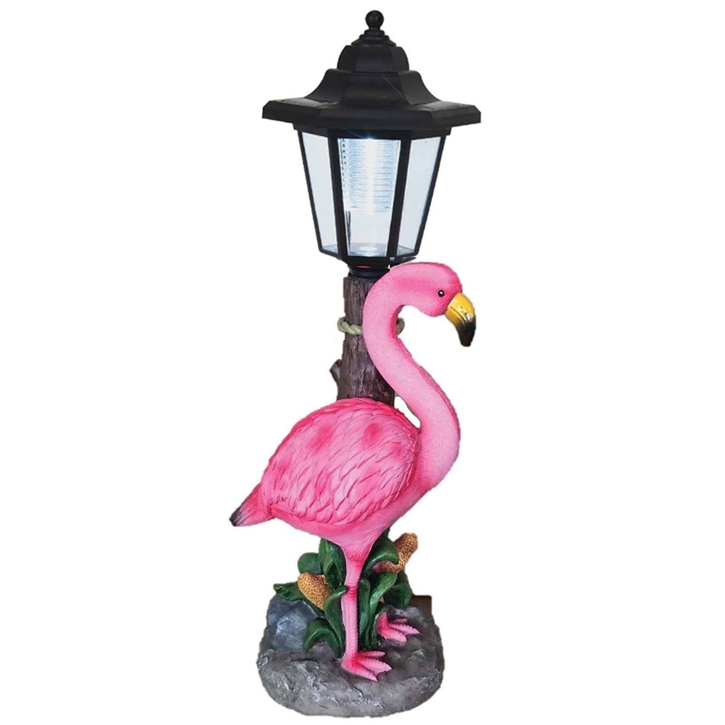 16" Flamingo Solar Light Post