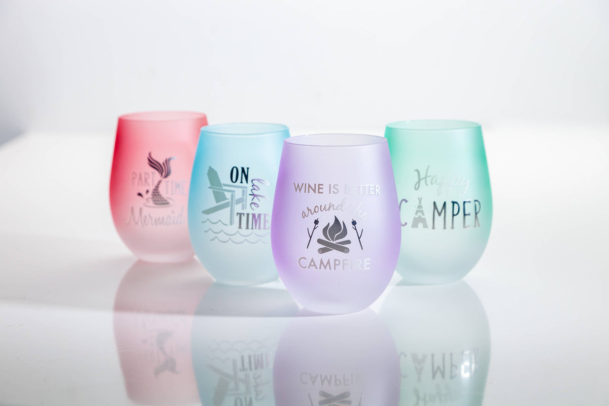 Frosted Stemless Wine Glass