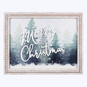 Wood Winter Scene Wall Art with Cutout Christmas Word