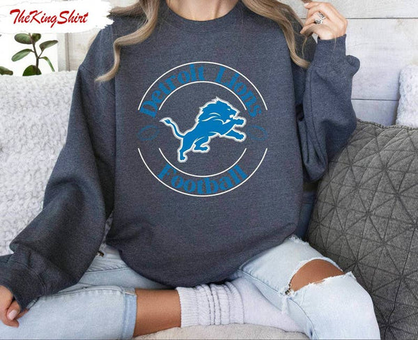 Detroit Lions Inspired Comfort Crewneck Sweatshirt – Unisex: Dark Heather