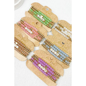 LOVE Beads Layered Soft Tone Bracelets: MIX COLOR / ONE