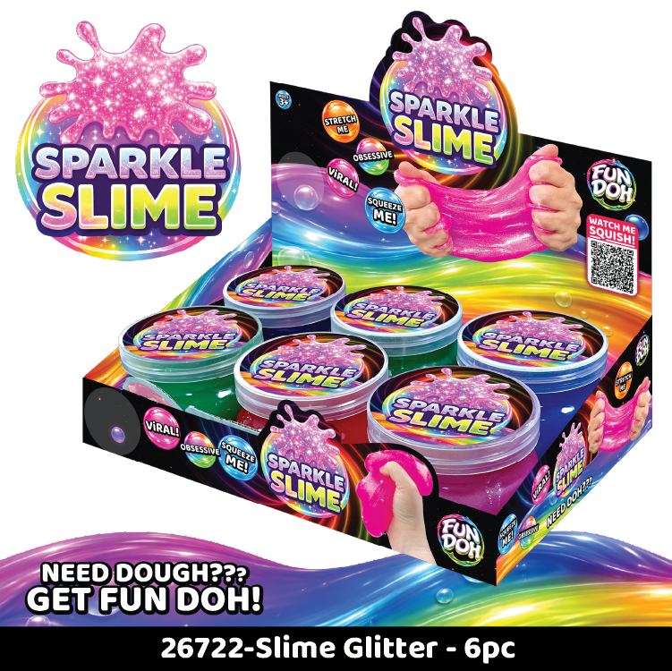 Fun Doh Glitter Slime Sensory Fidget Toy Assortment