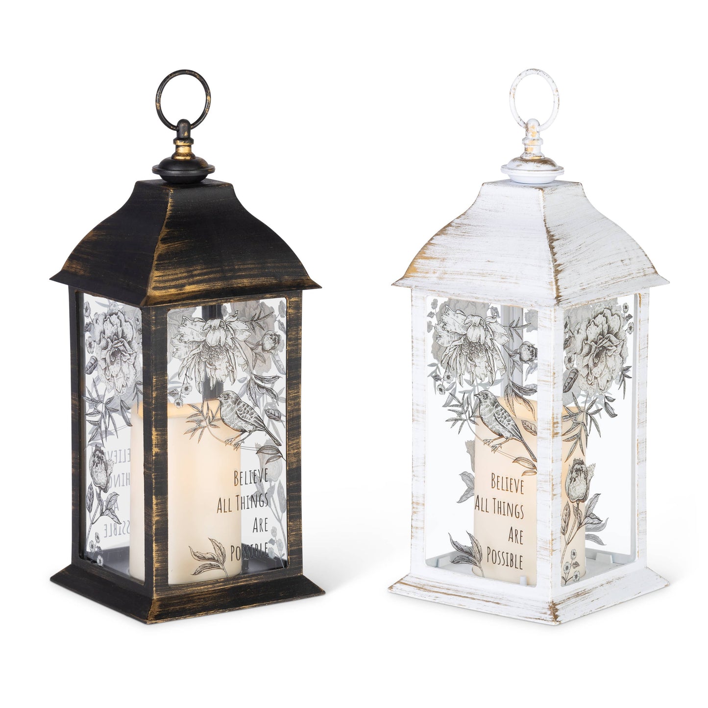 12.6"H B/O Plastic LED Lantern