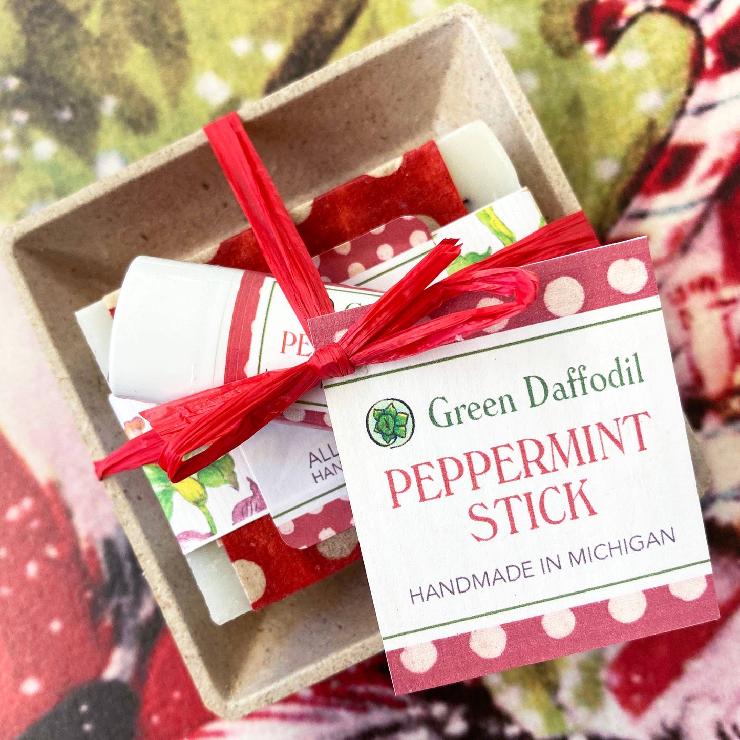 Peppermint Stick Soap & Lip Balm Dish Kit - Gift Set