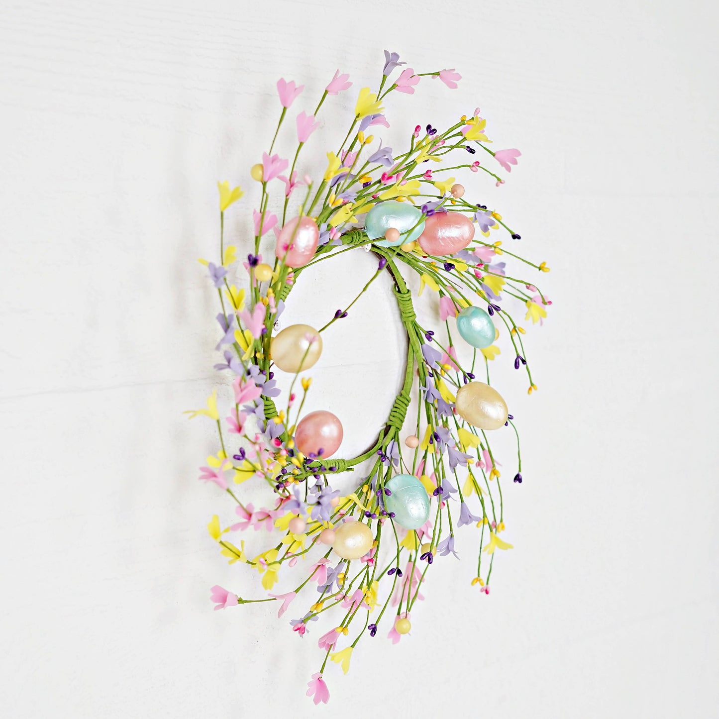 35512-16in(6.5)Wreath-Candy Shop Easter Eggs with Forsythia