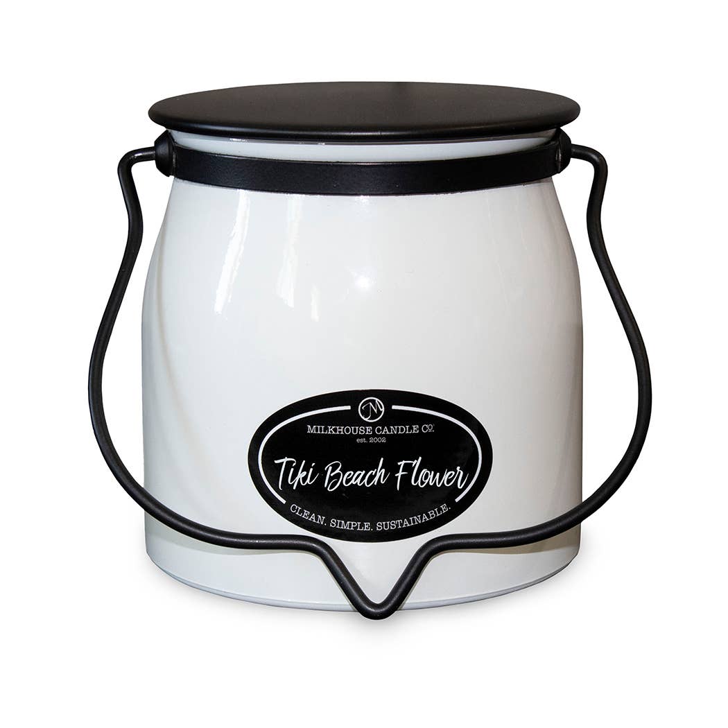 16 oz Butter Jar Candle: Tiki Beach Flower