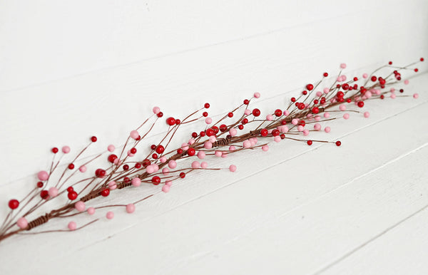 31241-4ft Garland-Red and Pink Berries