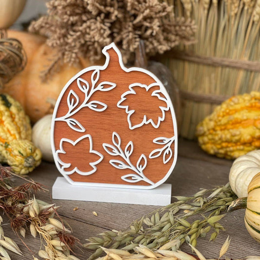 Orange Leaf Laser Fall Pumpkin