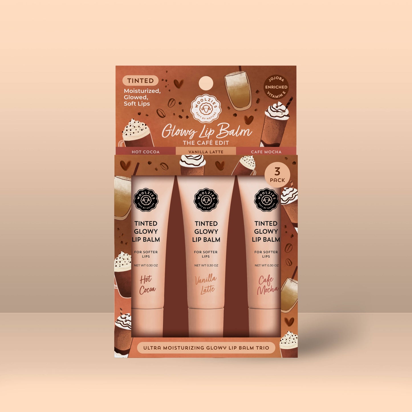 The Cafe Edit Tinted Glowy Lip Balm Trio