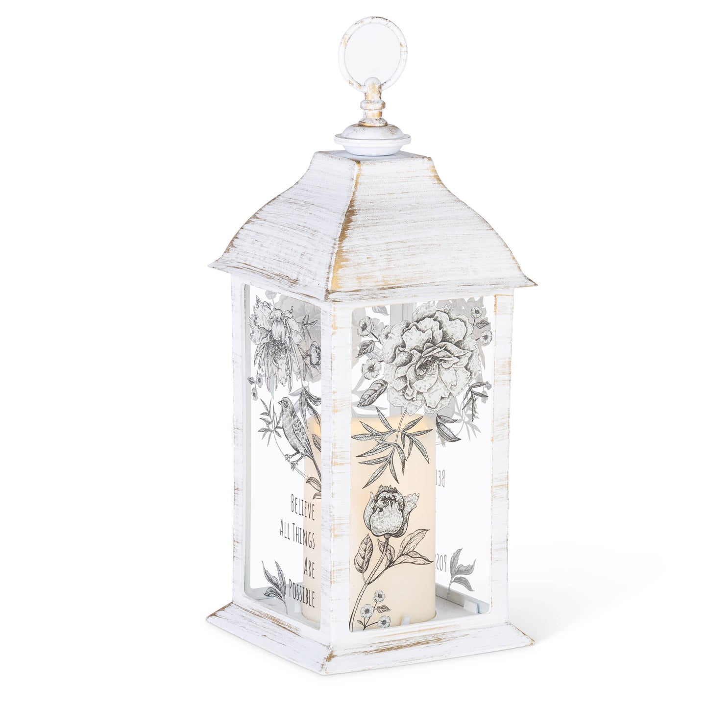 12.6"H B/O Plastic LED Lantern
