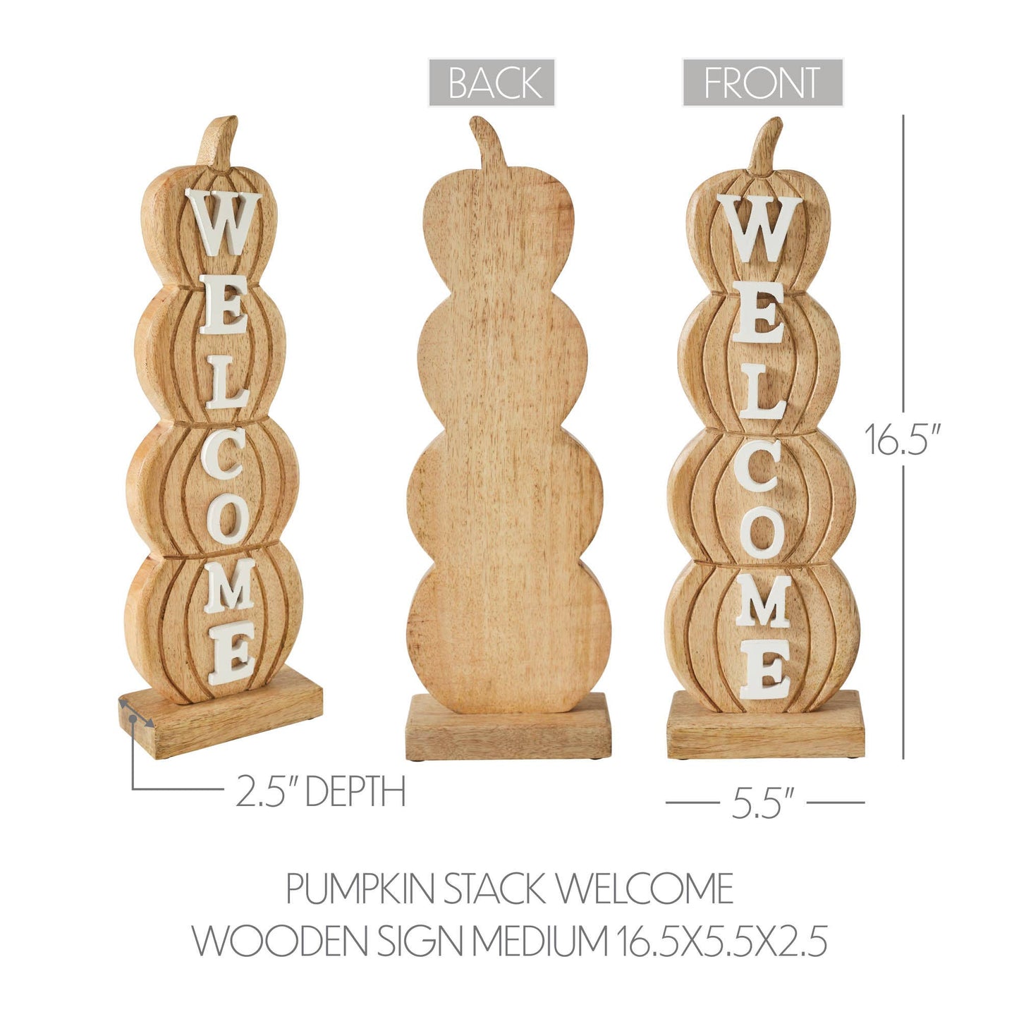 Burlap Pumpkin Stack Welcome Sign: 16.5 Inch