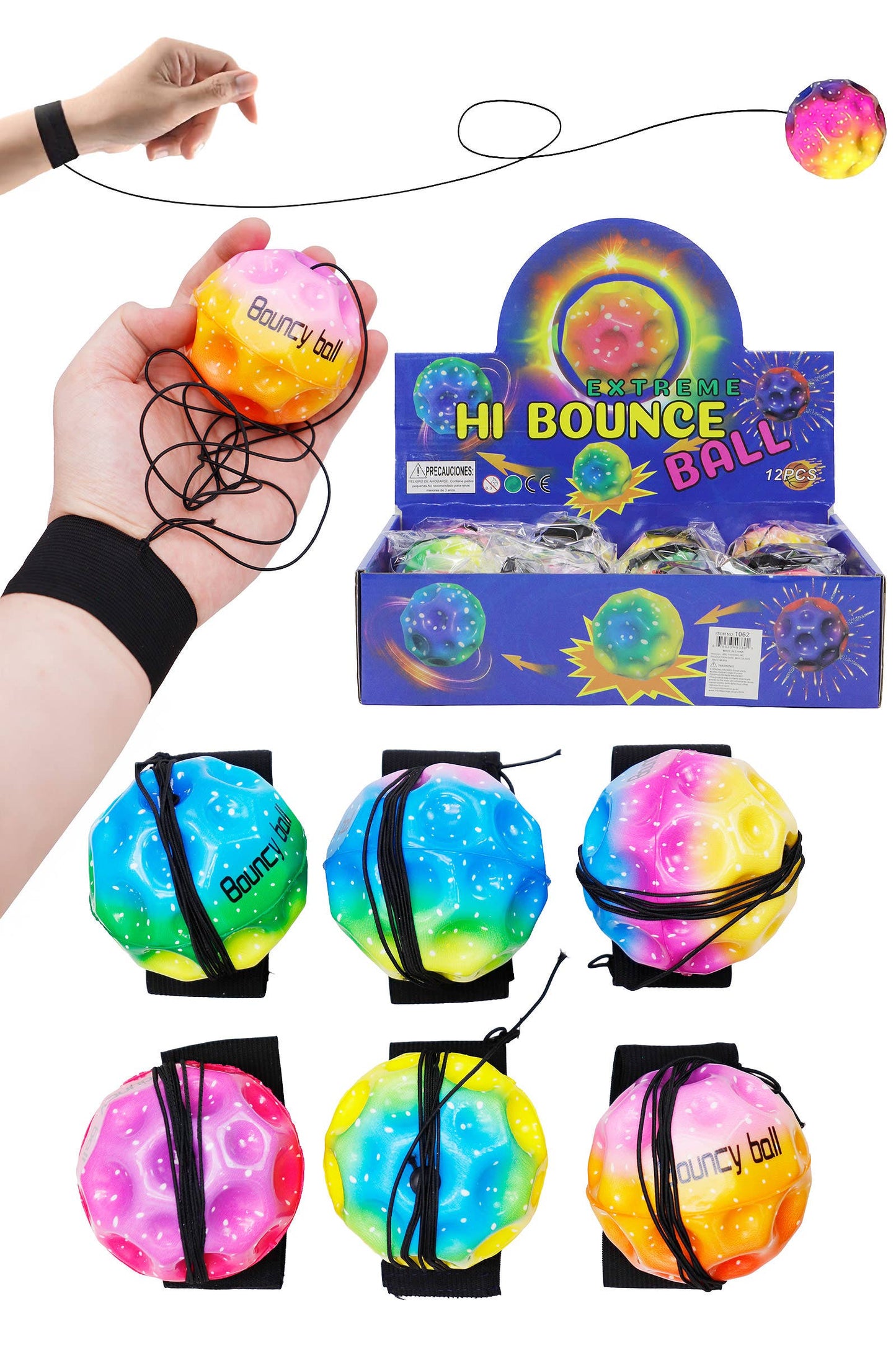 Rainbow Meteorite Bouncy Return Gravity Ball
